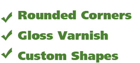 Rounded Corner, SpotUV, and Die Cut business cards