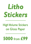 Litho Stickers, High Volume Stickers on Gloss Paper, 5000 from £99
